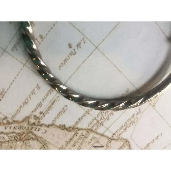 Cobalt Blue & Teal Sea Glass Bangle with Whale Tail - Picture 5 of 6